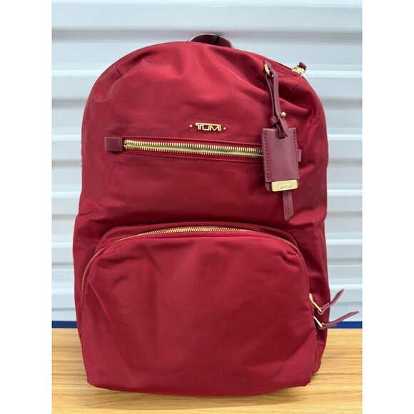 Tumi Handbags - TUMI Voyageur Halle Backpack Gray Tavel Laptop Unisex Bag RED NWTS!